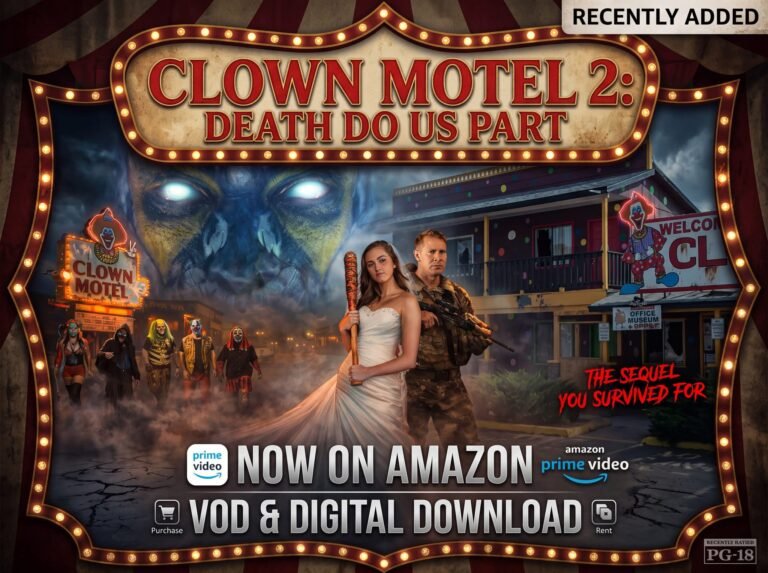 CLOWN MOTEL 2: DEATH DO US PART NOW AVAILABLE ON AMAZON PRIME VIDEO FOR RENTAL AND DIGITAL DOWNLOAD CLOWN MOTEL 2: DEATH DO US PART NOW AVAILABLE ON AMAZON PRIME VIDEO FOR RENTAL AND DIGITAL DOWNLOAD
